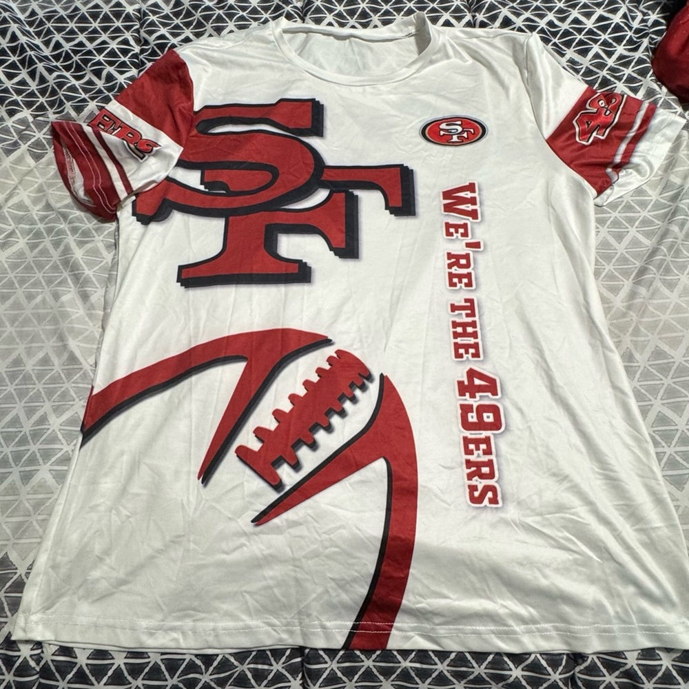 San Francisco 49ers White and Red T-Shirt